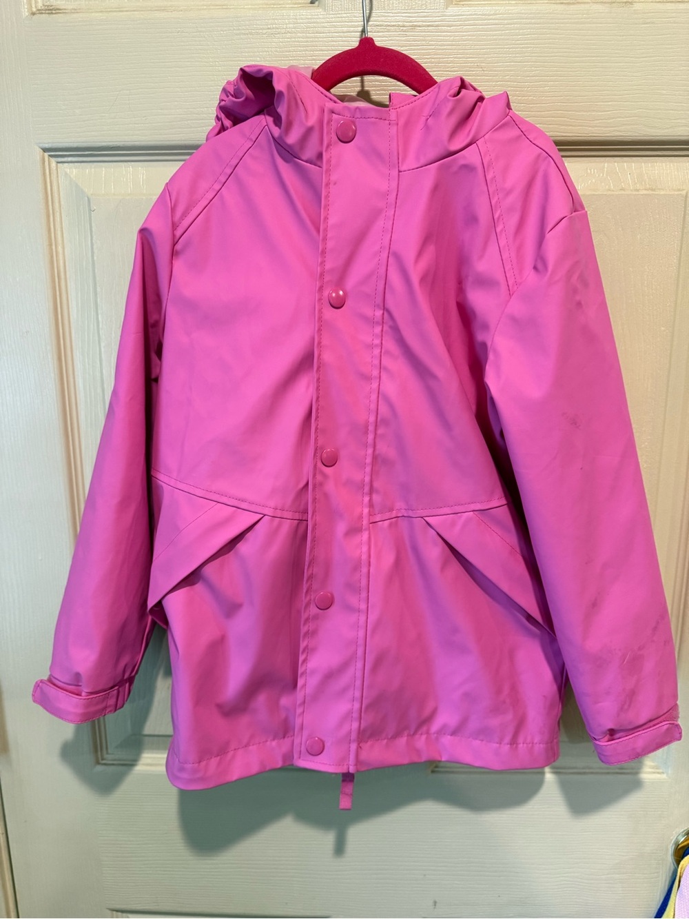 Cat & Jack Bright Pink Hooded Kids Raincoat